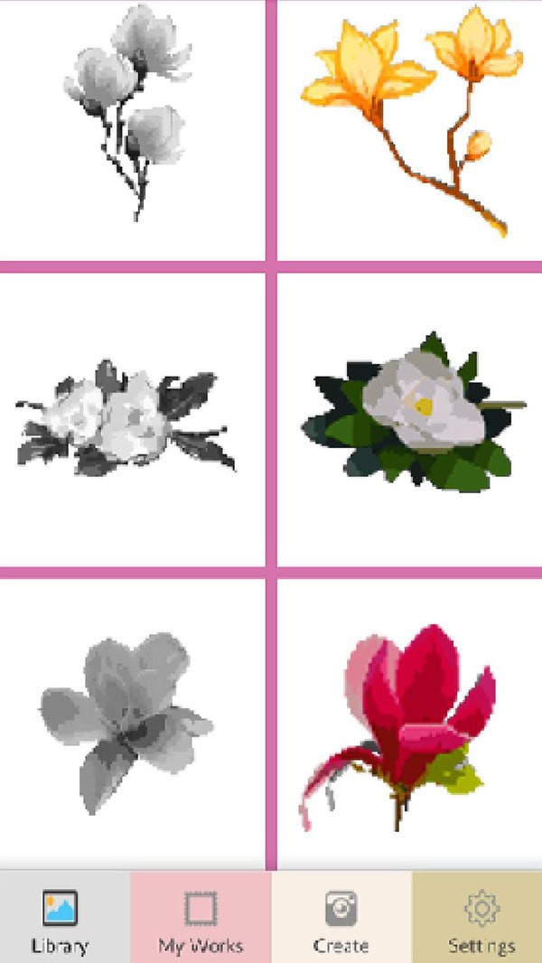 玉兰花像素艺术图1